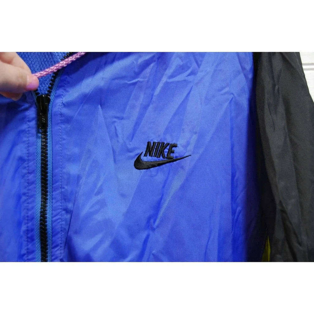 Vintage Nike Windbreaker jacket Large Full-zip Hooded Color-block Track‎ Unisex